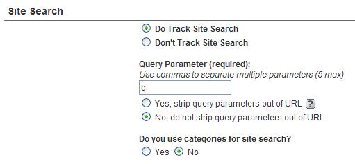 Opsætning af interne søgninger i Google Analytics